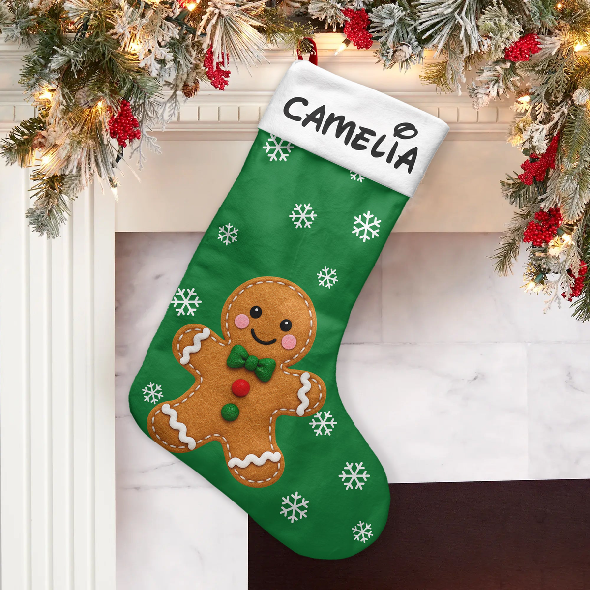 Custom Name And Character Christmas Stocking With Name, Family Christmas Stocking - Personalized Stocking
