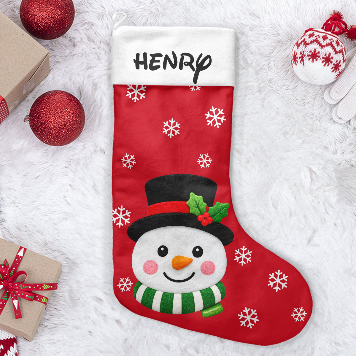 Custom Name And Character Christmas Stocking With Name, Family Christmas Stocking - Personalized Stocking