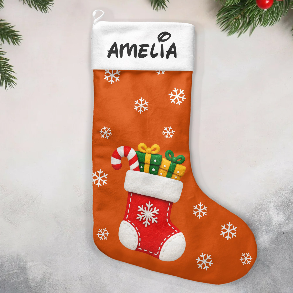 Custom Name And Character Christmas Stocking With Name, Family Christmas Stocking - Personalized Stocking