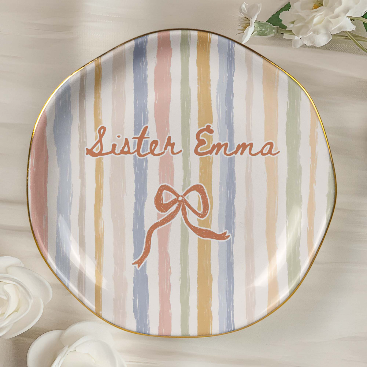 Custom Name And Title Gifts For Her, Auntie, Cousin, Sister - Personalized Jewelry Dish