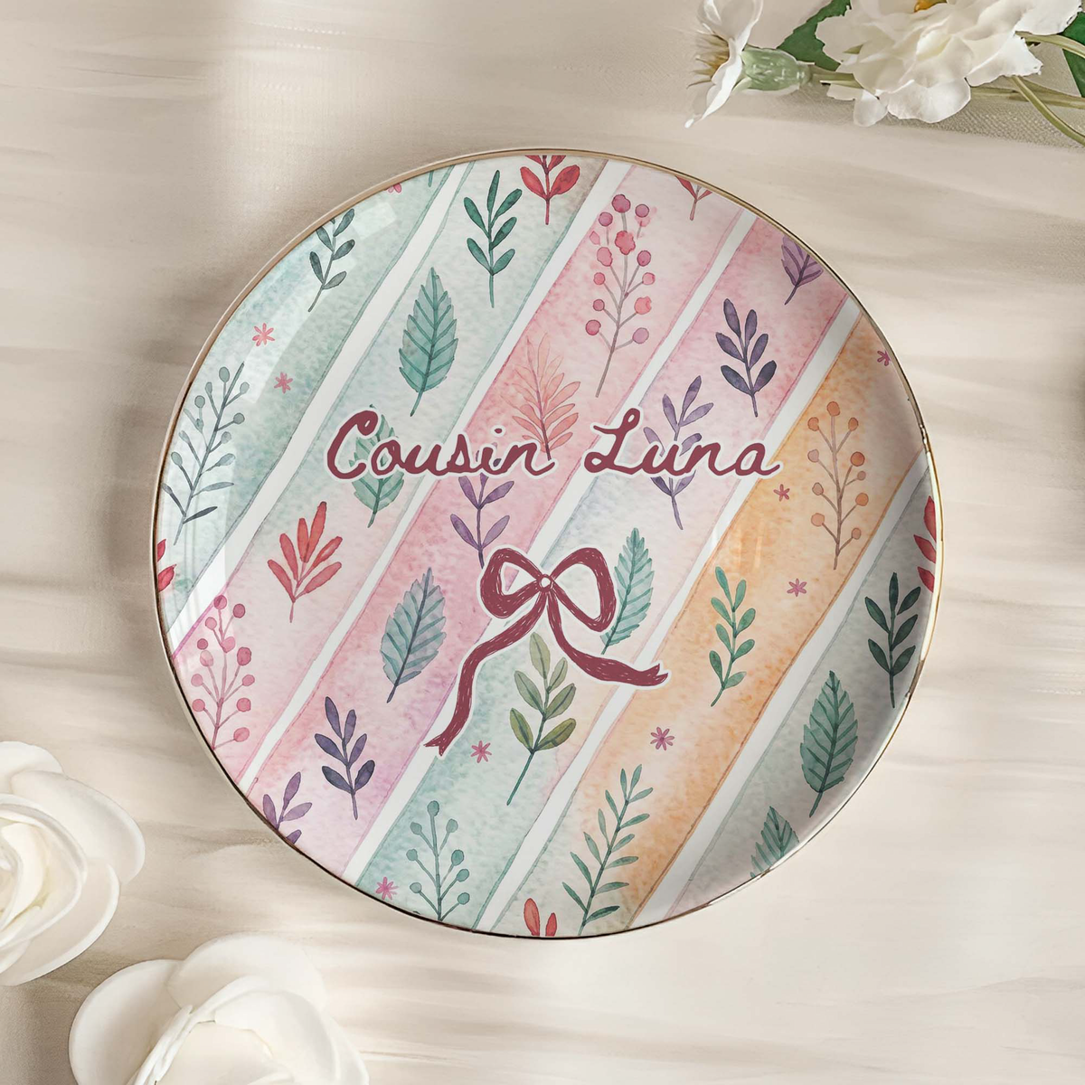 Custom Name And Title Gifts For Her, Auntie, Cousin, Sister - Personalized Jewelry Dish