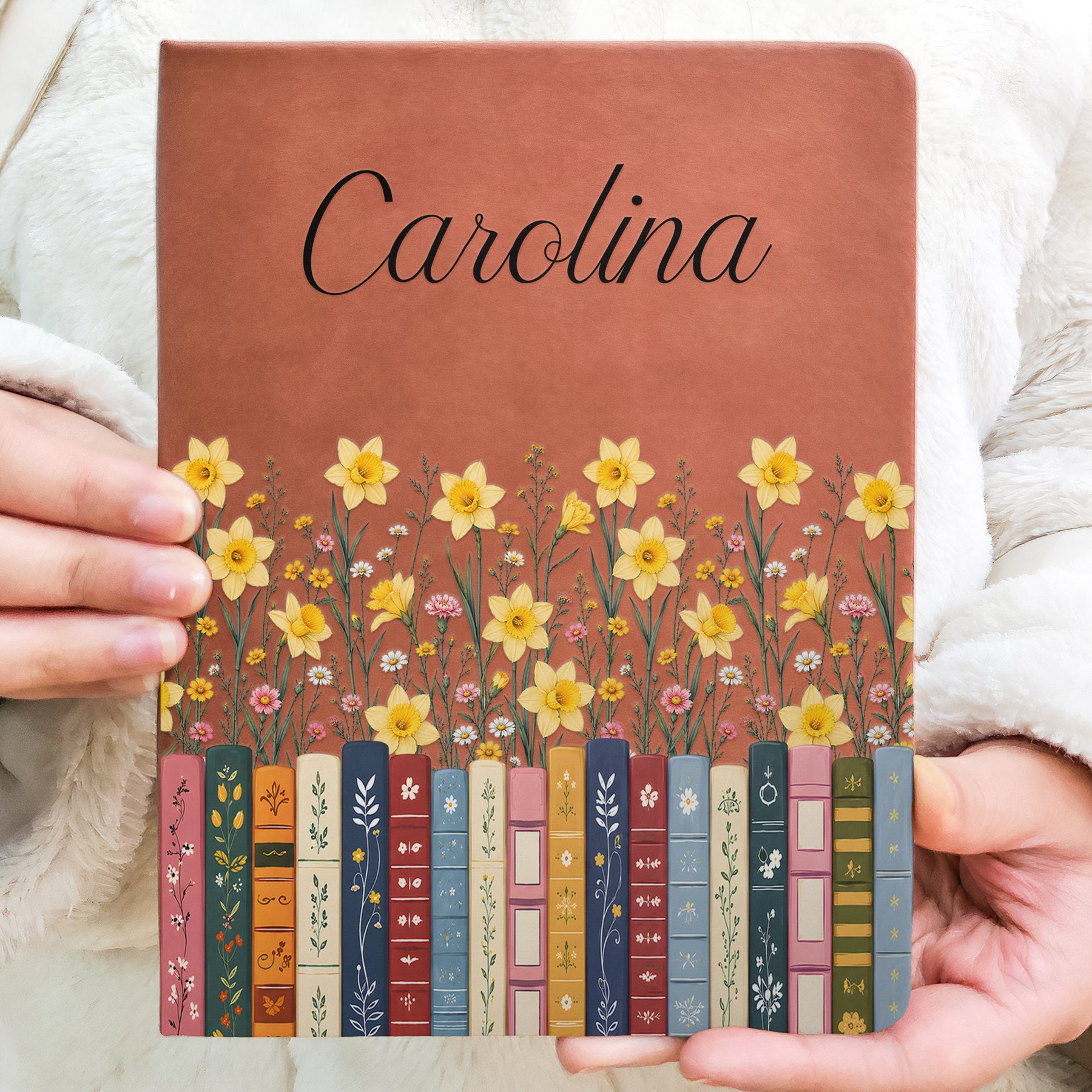 Custom Name & Birthflower For Book Lovers, Book Clubs - Personalized Journal