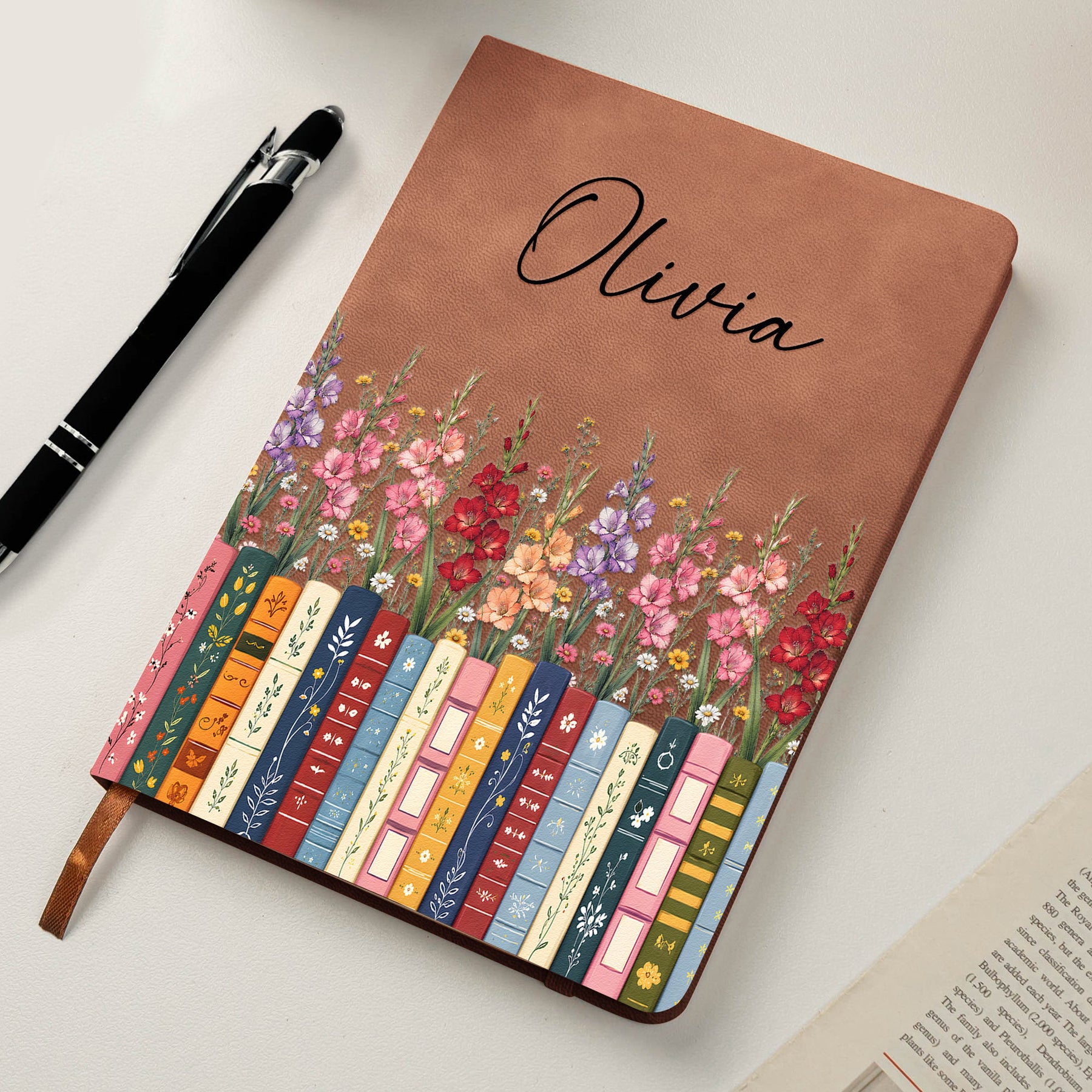 Custom Name & Birthflower For Book Lovers, Book Clubs - Personalized Journal