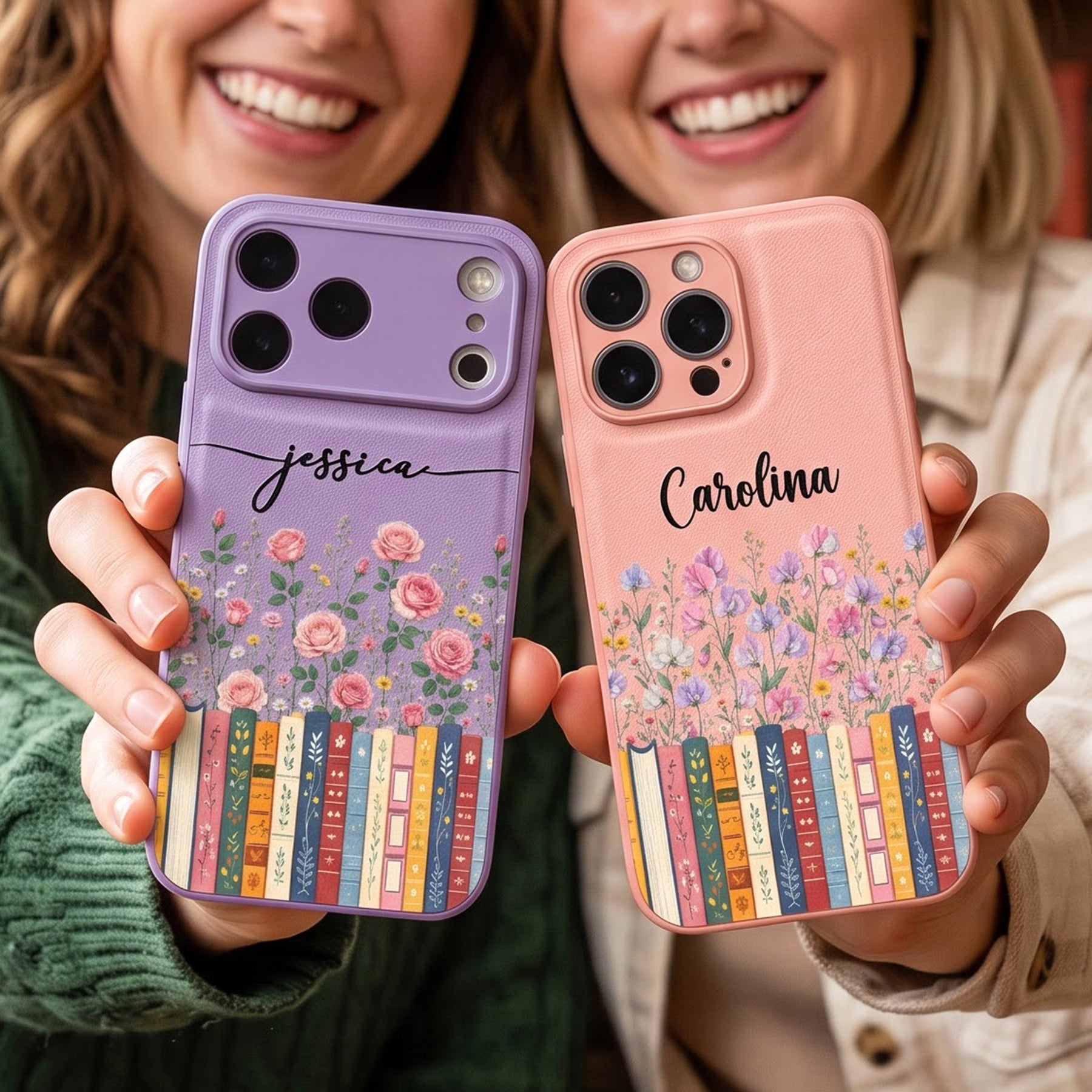 Custom Name & Birthflower For Book Lovers, Book Clubs - Personalized Phone Case