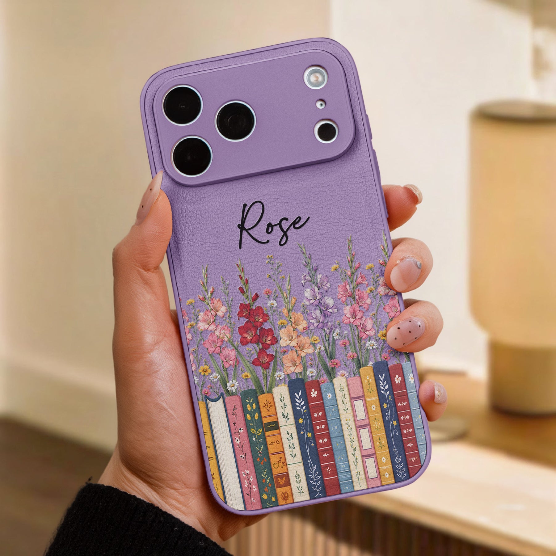 Custom Name & Birthflower For Book Lovers, Book Clubs - Personalized Phone Case