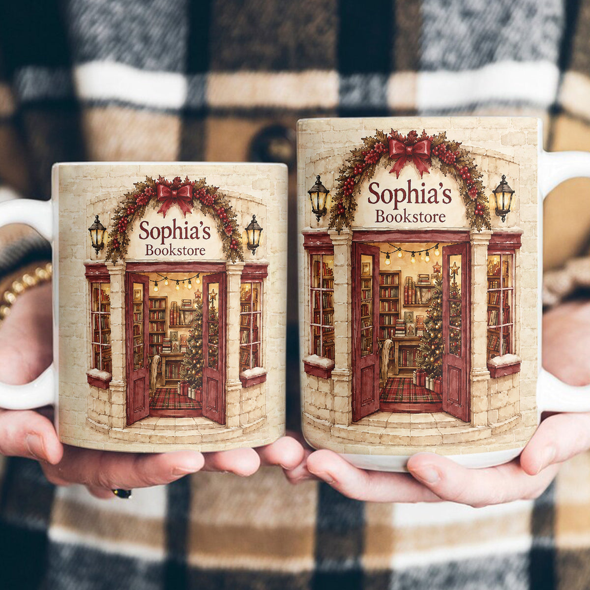 Custom Name Bookstore Christmas - Personalized Mug