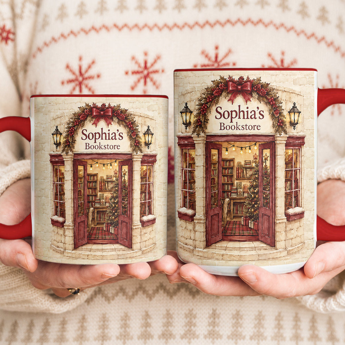 Custom Name Bookstore Christmas - Personalized Mug