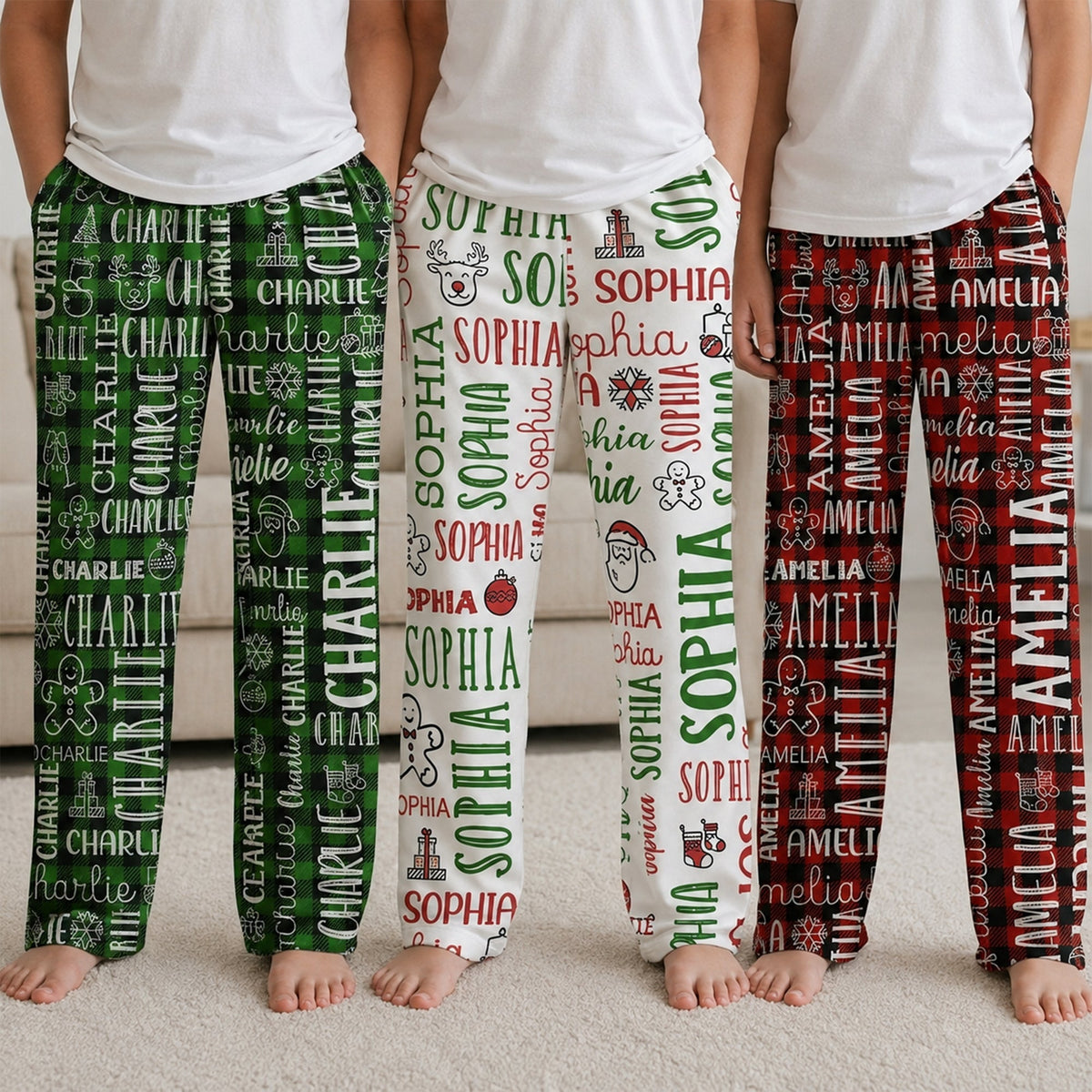 Custom Name Christmas Gifts For Family Members, Kids - Personalized Lounge Pants