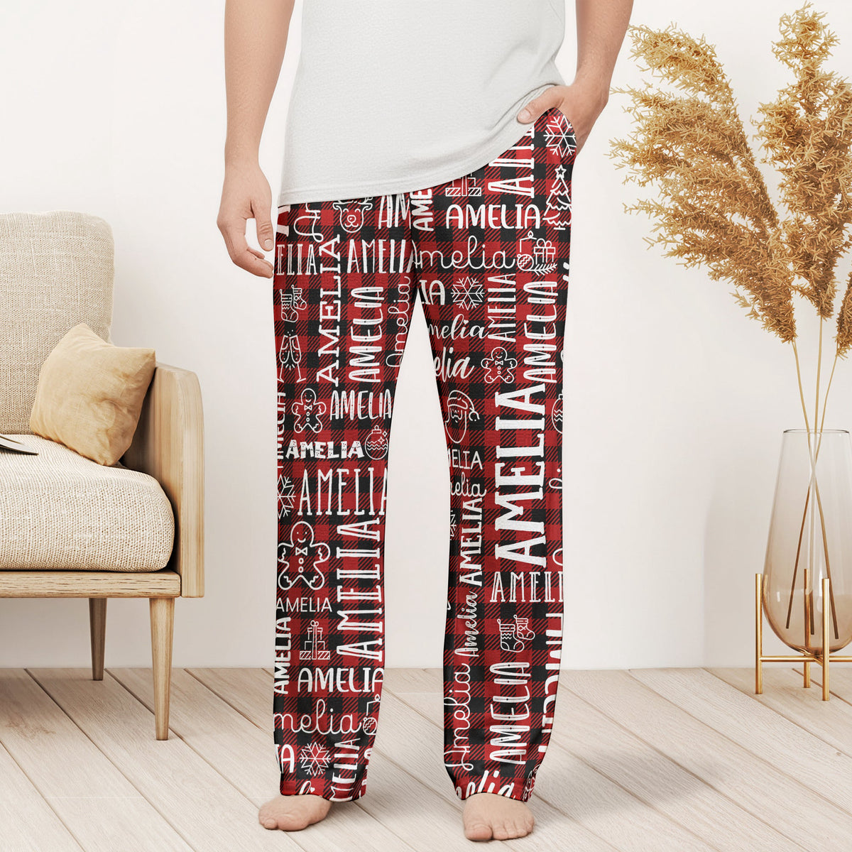 Custom Name Christmas Gifts For Family Members, Kids - Personalized Lounge Pants