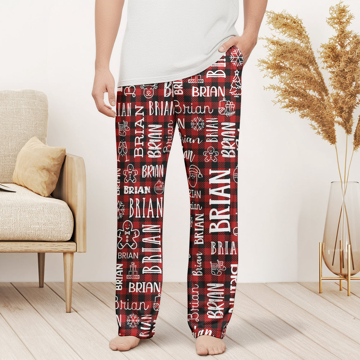 Custom Name Christmas Gifts For Family Members, Kids - Personalized Lounge Pants