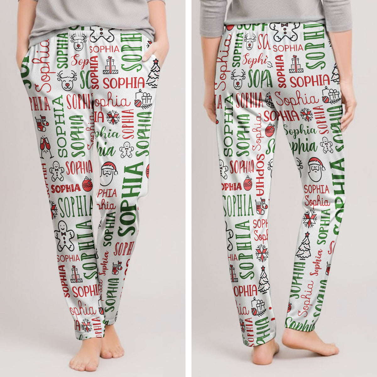 Custom Name Christmas Gifts For Family Members, Kids - Personalized Lounge Pants