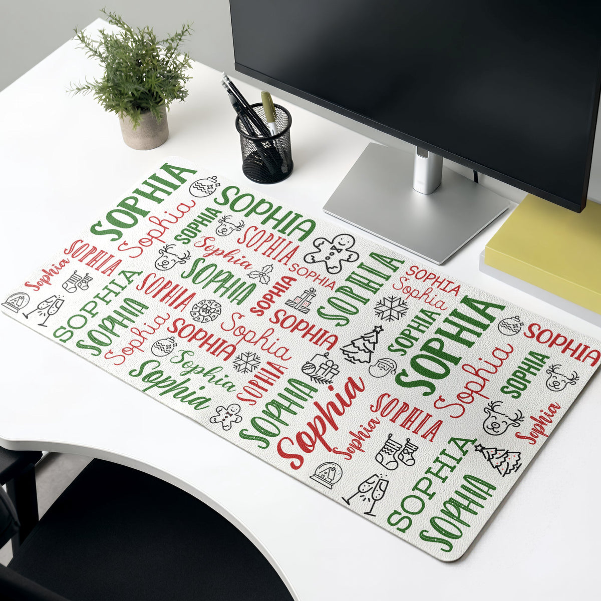 Custom Name Desk Decor Christmas Gifts For Her, Him, Coworkers - Personalized Desk Mat