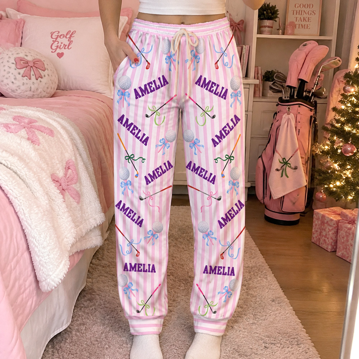 Custom Name Gift For Golf Lovers, Golf Girl - Personalized Lounge Pants