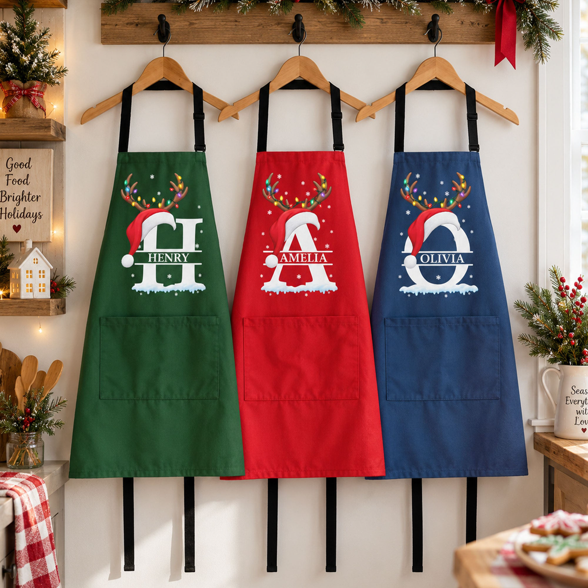 Custom Name Matching Family Christmas - Personalized Apron