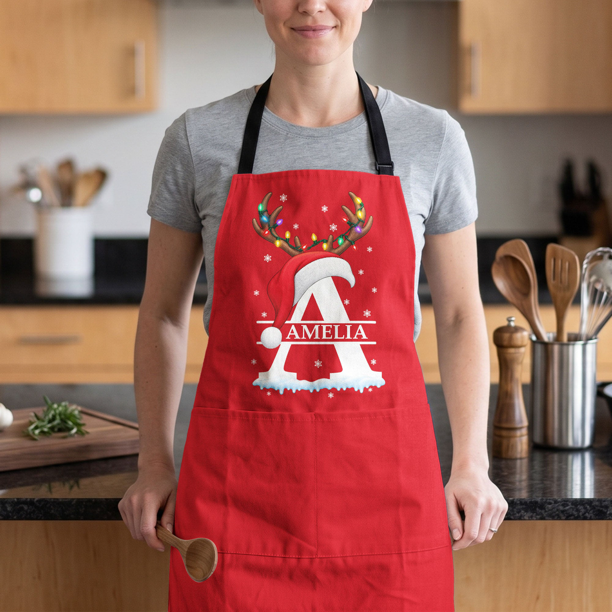 Custom Name Matching Family Christmas - Personalized Apron