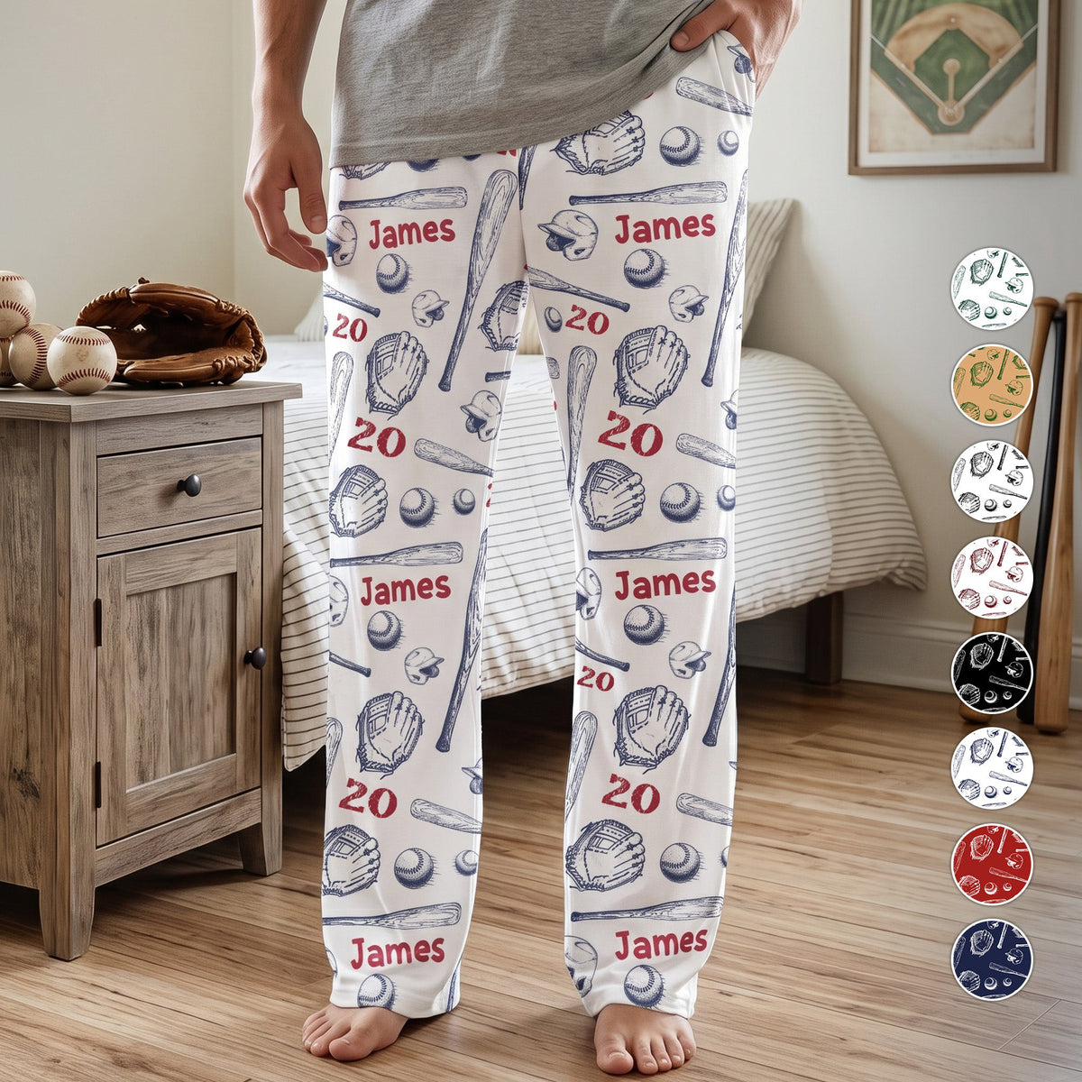 Custom Name & Number For Baseball Players New Version - Personalized Lounge Pants