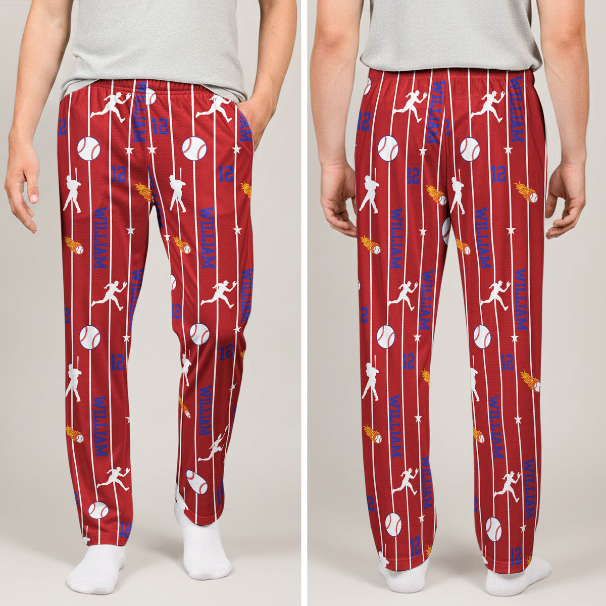 Custom Name & Number For Baseball, Softball, Soccer, Football, Basketball, Hockey Lover - Personalized Lounge Pants