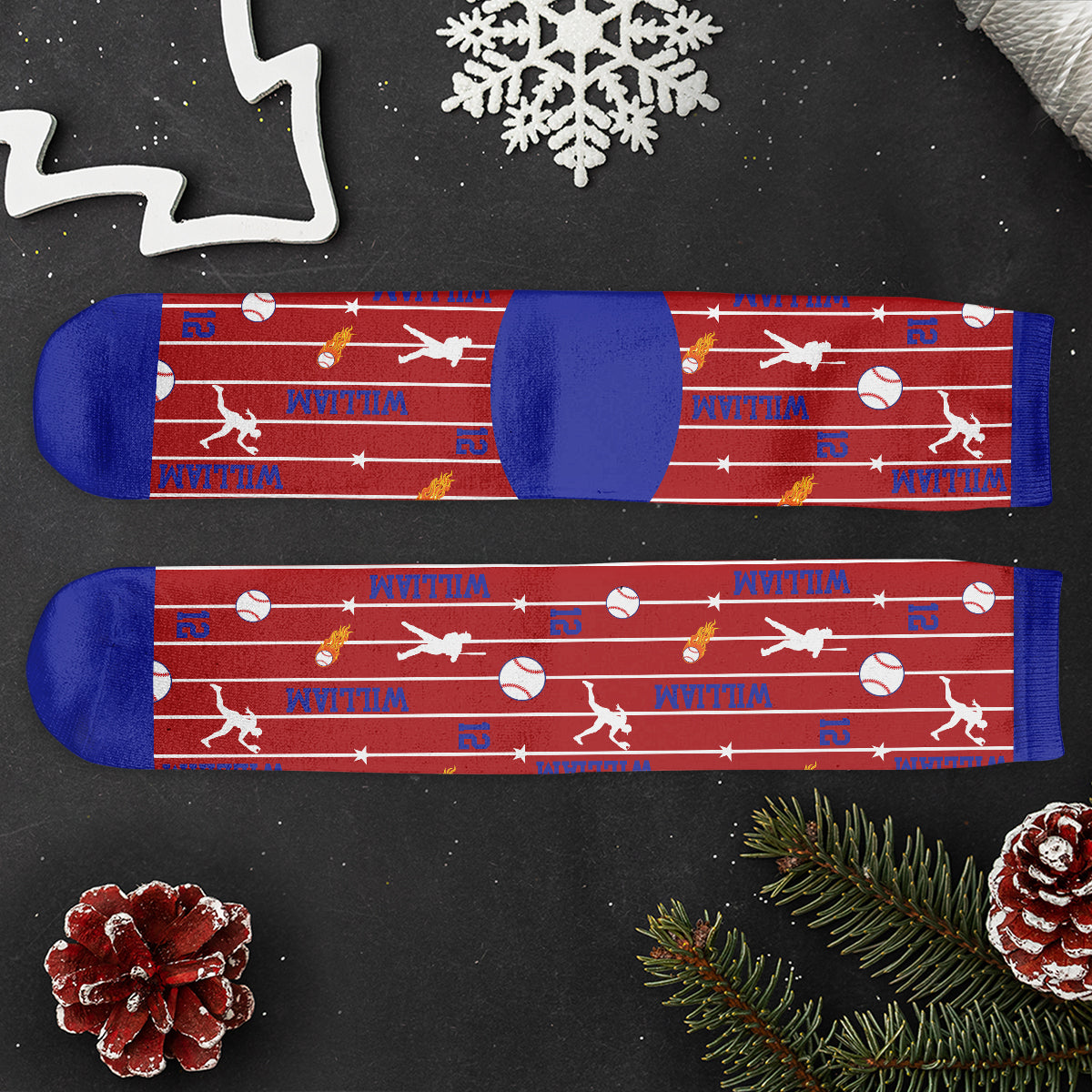 Custom Name & Number For Baseball, Softball, Soccer, Football, Hockey Lover - Personalized Socks