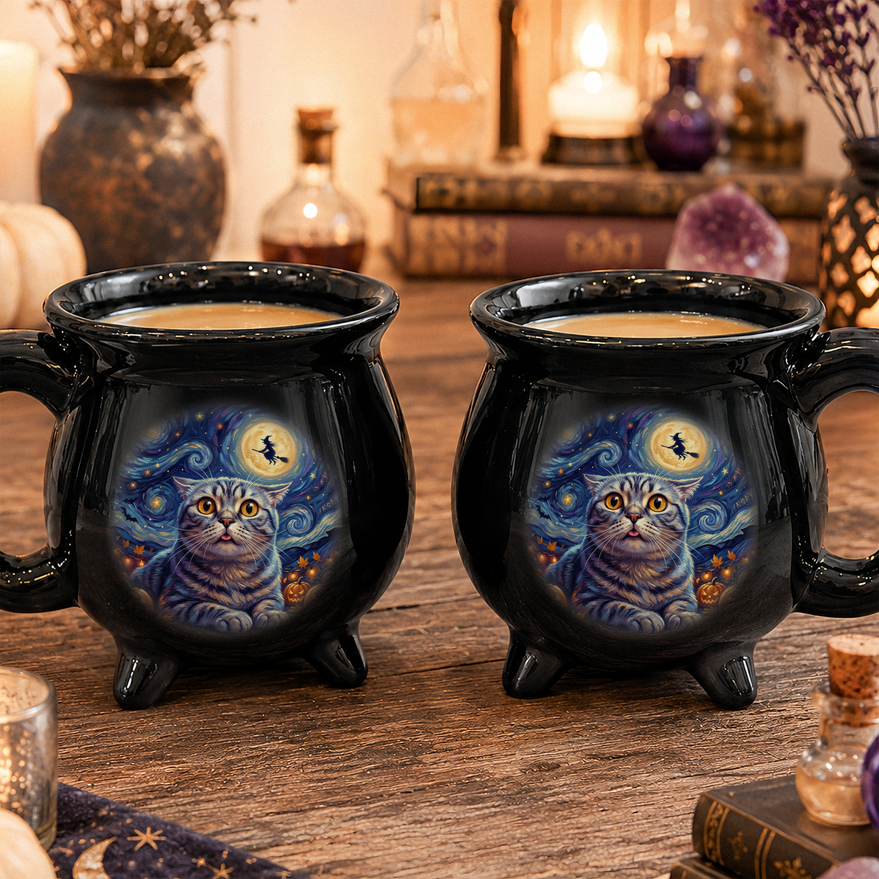 Custom Pet Dog Cat Portrait Van Gogh Halloween Art - Personalized Mug