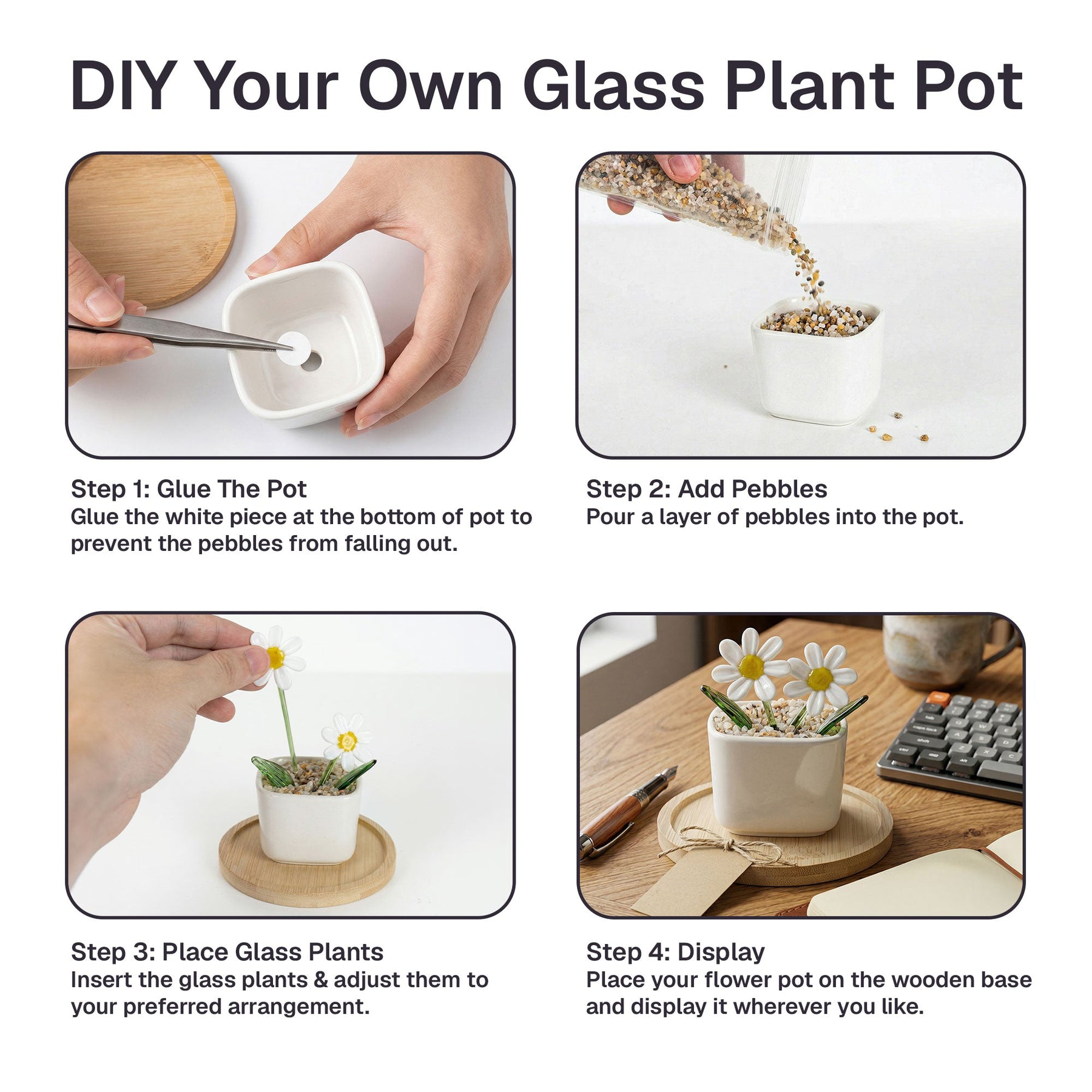 Custom Pet Portrait Memorial Custom Glass Birth Flower - Personalized Plant Pot