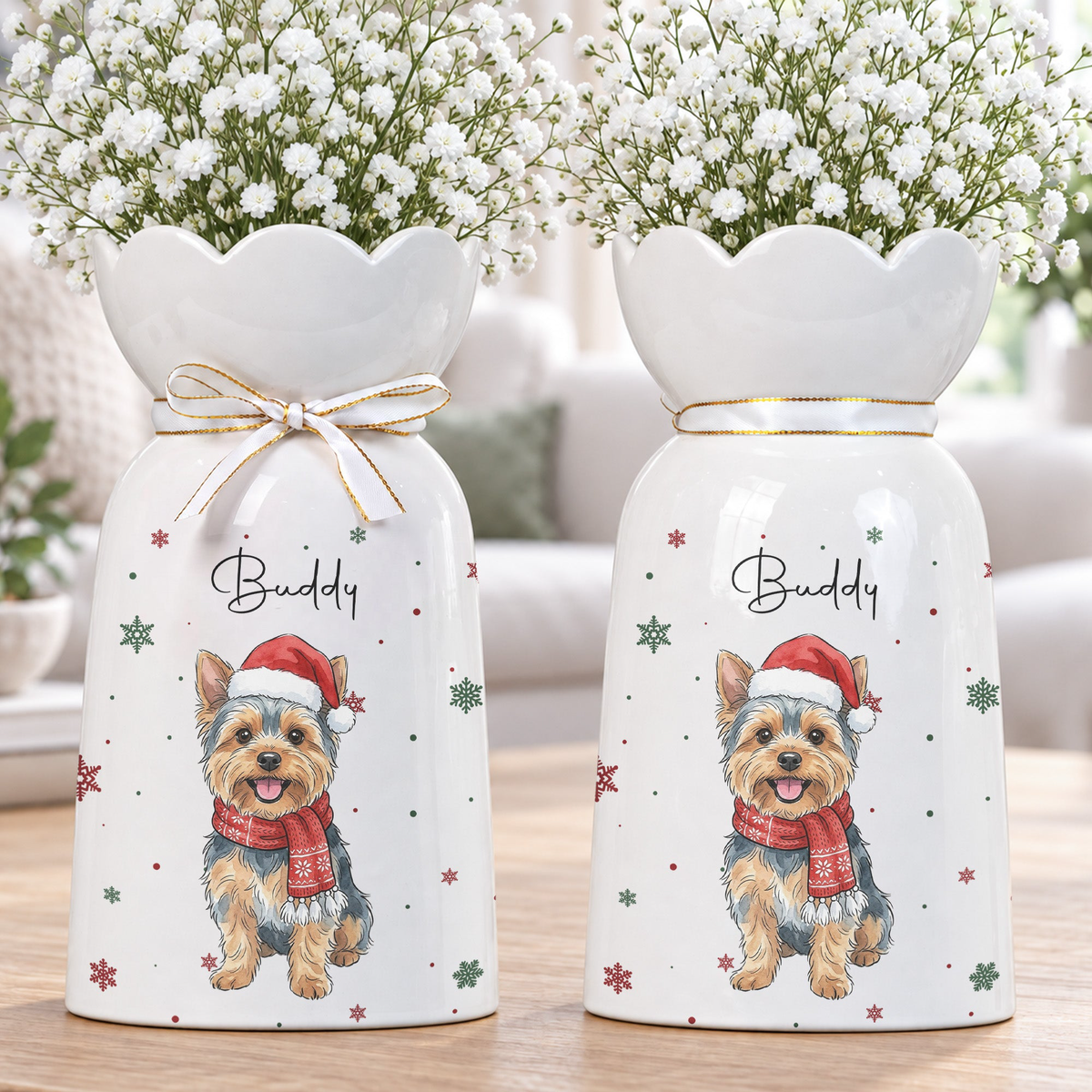 Custom Pet Portrait Watercolor Art Gifts For Pet Lovers - Personalized Vase