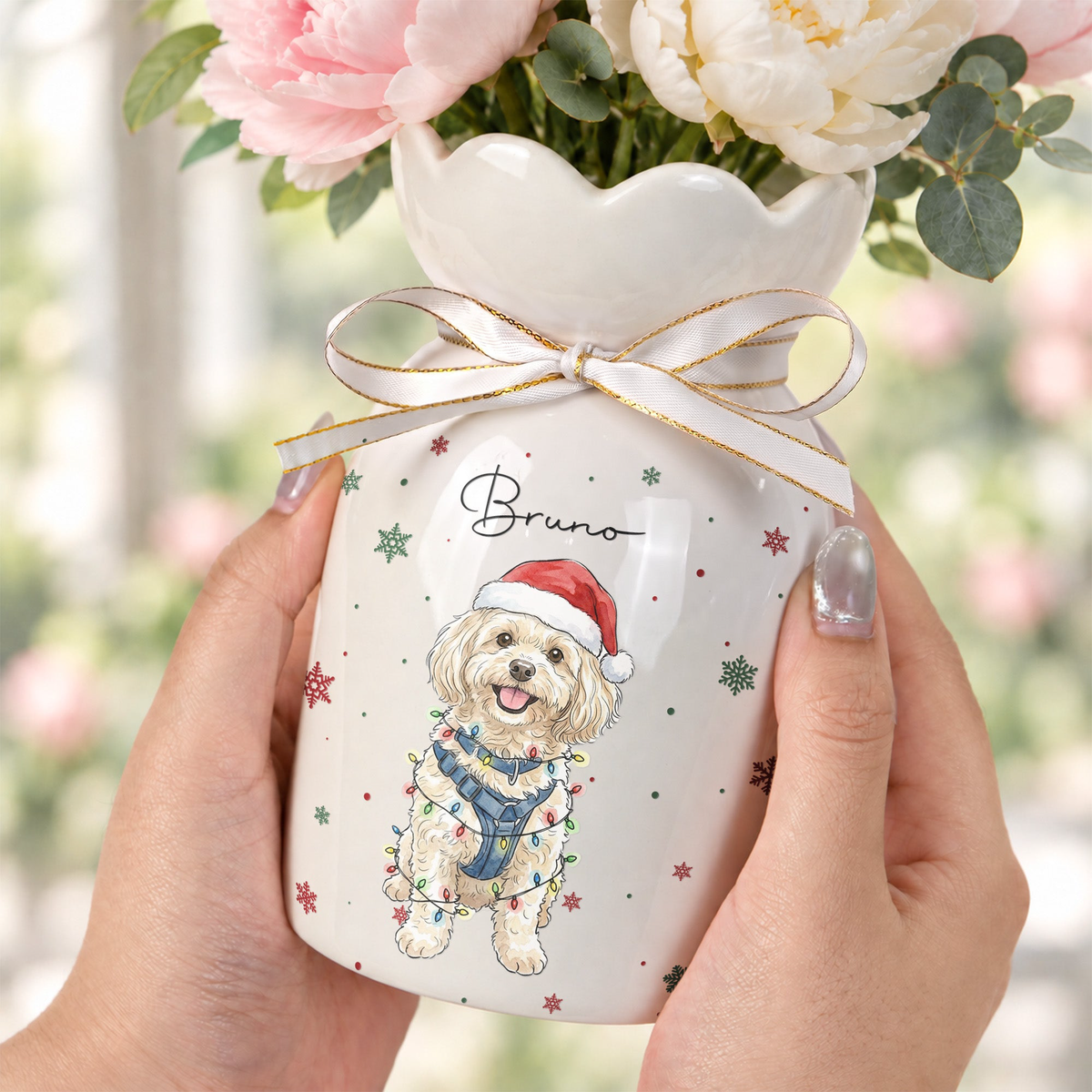 Custom Pet Portrait Watercolor Art Gifts For Pet Lovers - Personalized Vase