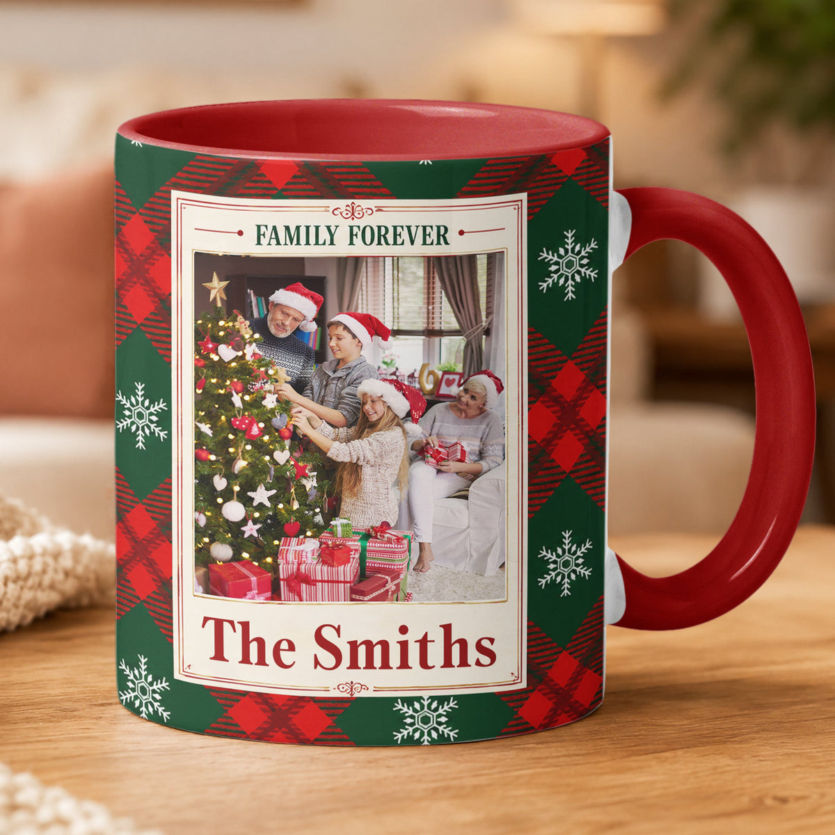 Custom Photo, Family Name Christmas Gift For Family Members, Sisters, Siblings - Personalized Mug