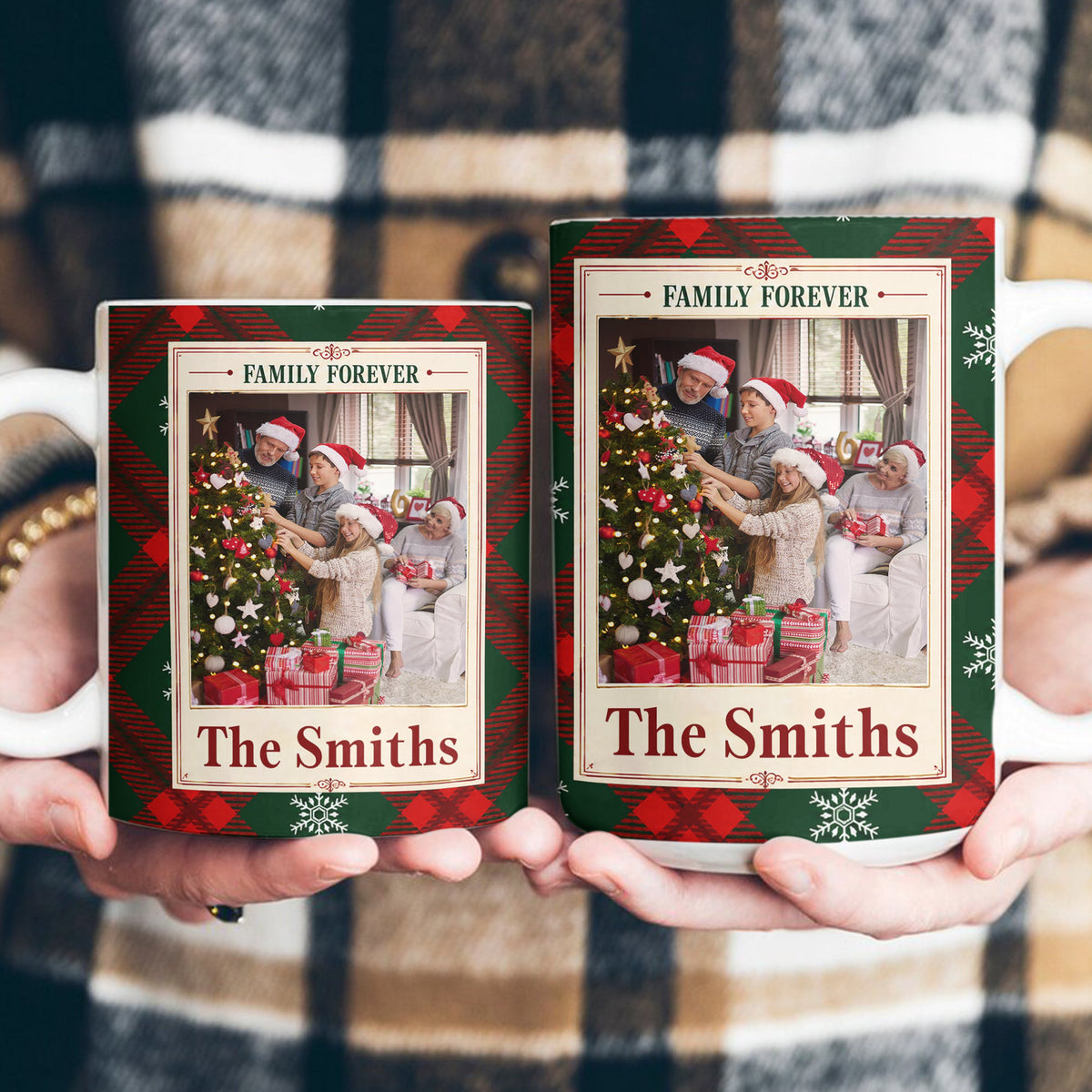 Custom Photo, Family Name Christmas Gift For Family Members, Sisters, Siblings - Personalized Mug