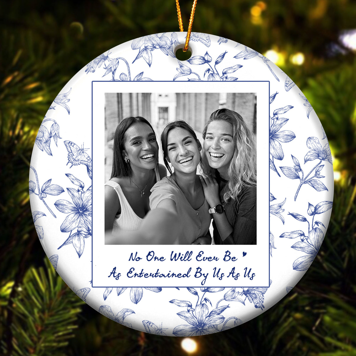 Custom Photo Friendship Gifts For BFF Christmas Tree Decor - Personalized Ornament