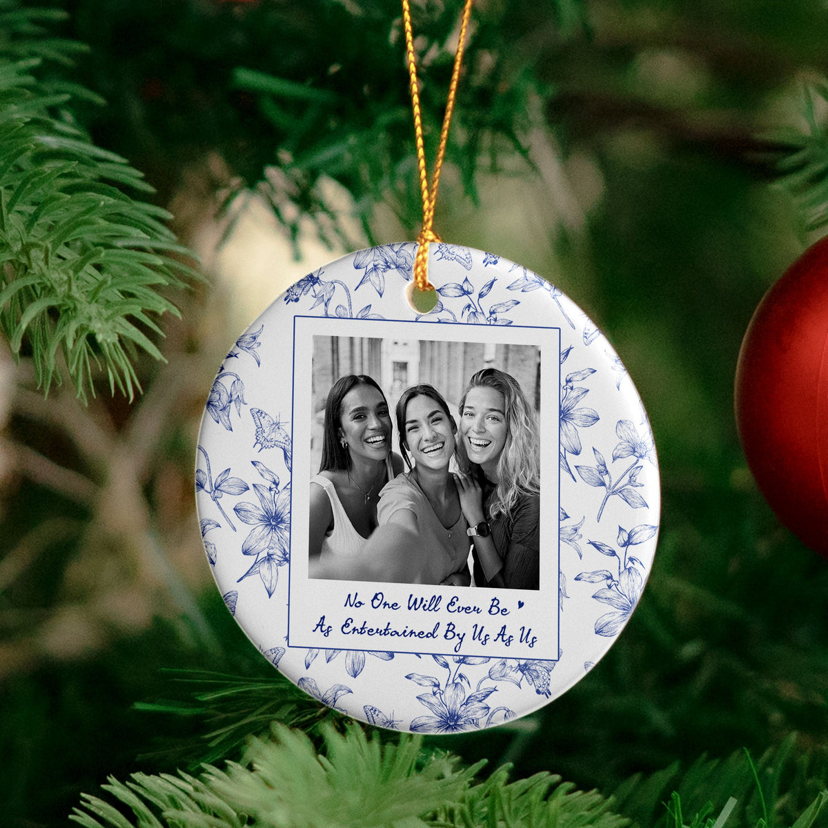 Custom Photo Friendship Gifts For BFF Christmas Tree Decor - Personalized Ornament