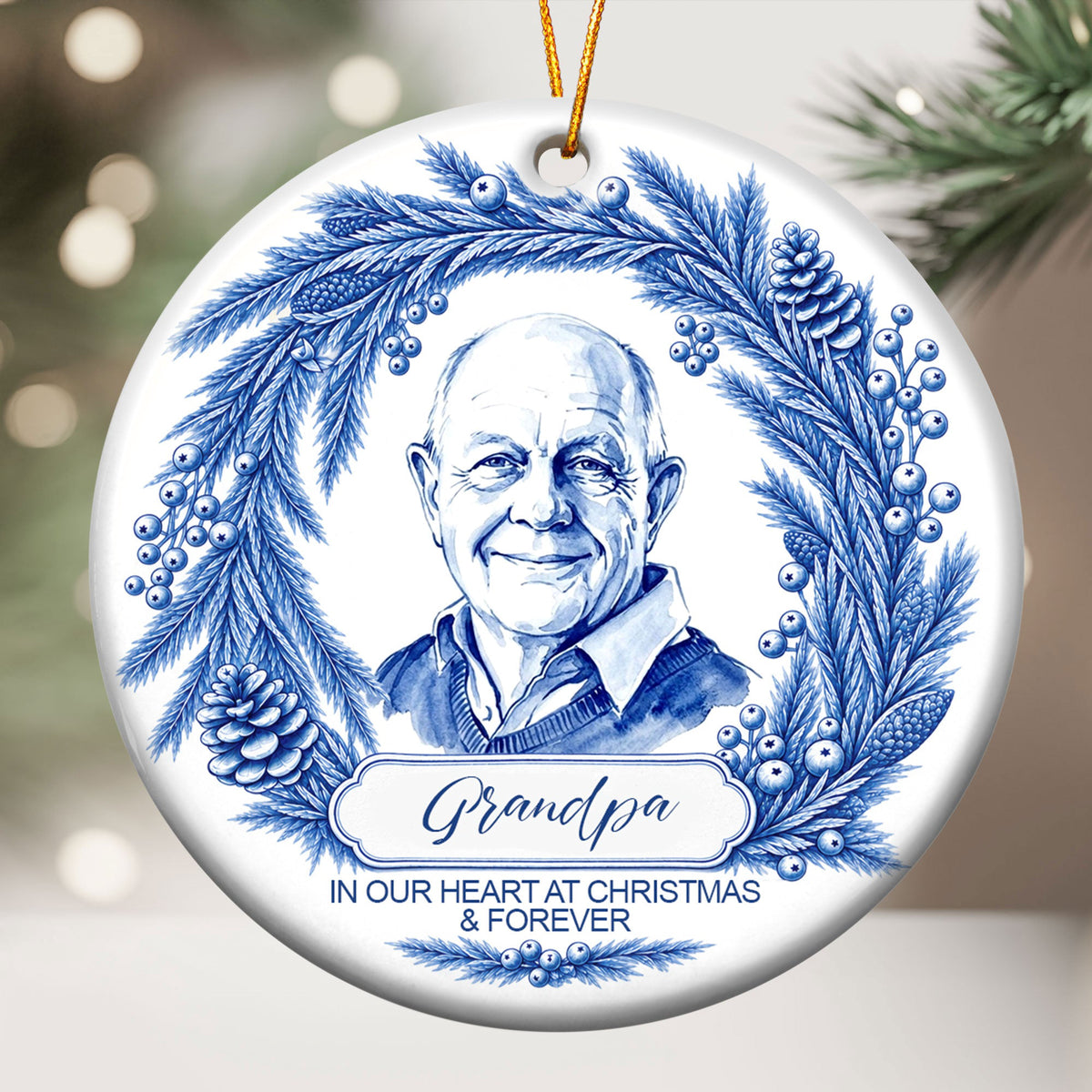 Custom Photo Memorial Ornament, Memory Christmas, Memorial Gift, Remembrance Decoration - Personalized Ornament