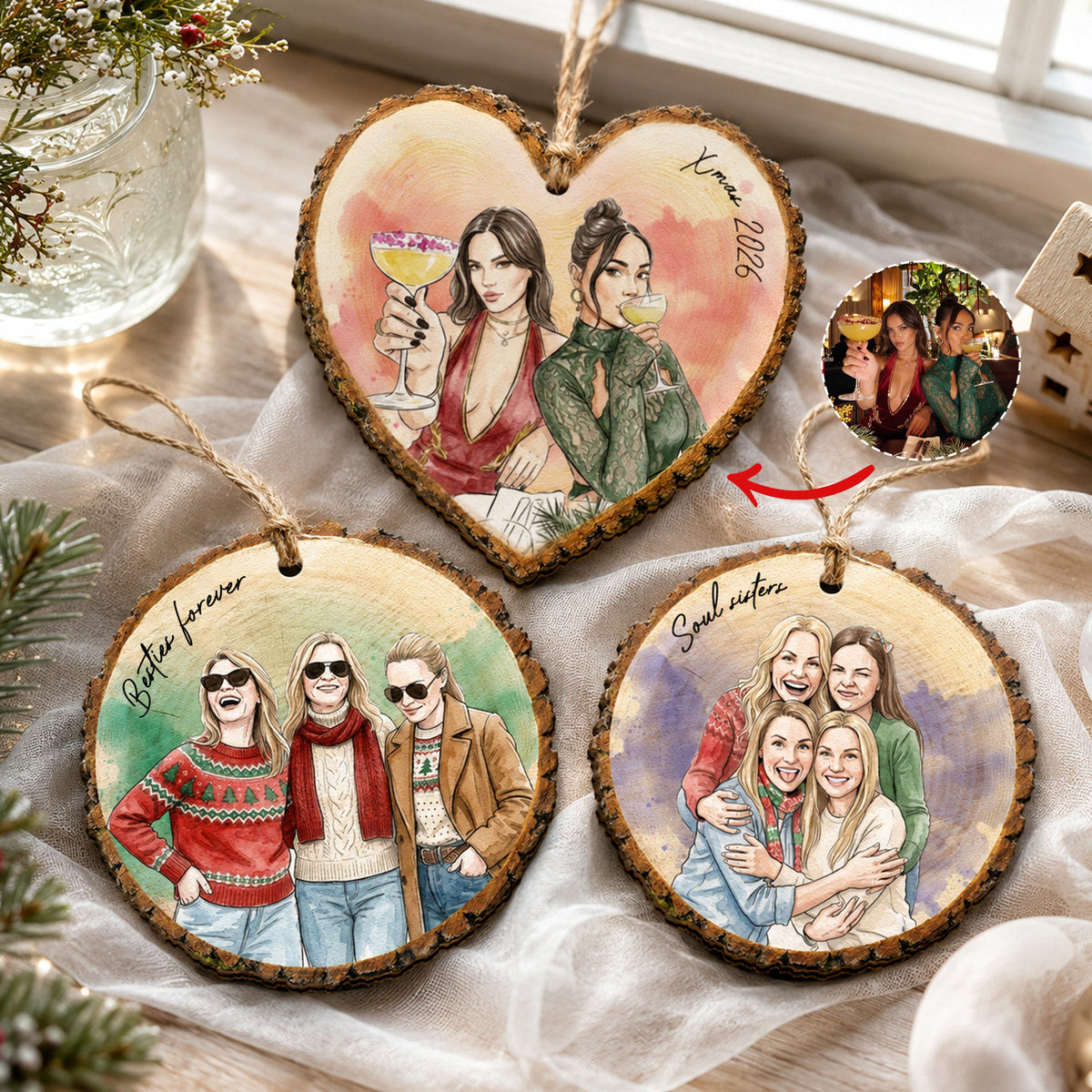 Custom_Photo_Watercolor_Art_Besties_Forever_Gifts_For_Women_BFF_Coworkers_Personalized_Ornament_1
