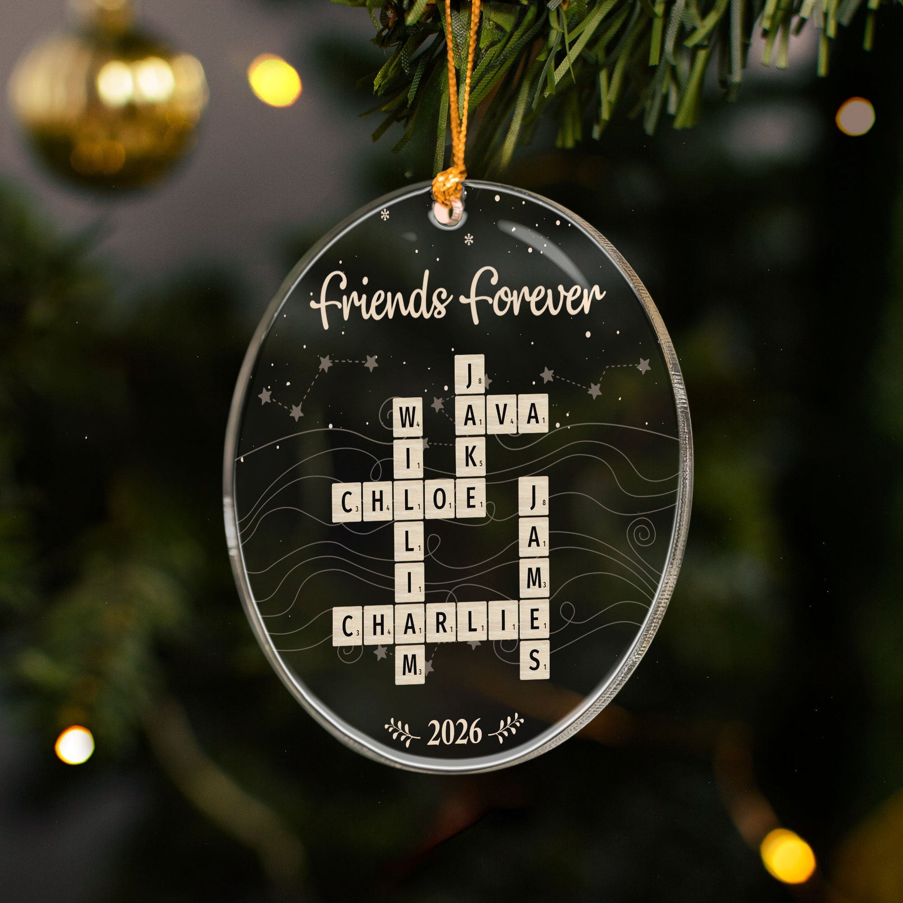 Custom Scrabble-Style Friends Forever Christmas Gifts For Friends, Coworkers - Personalized Ornament
