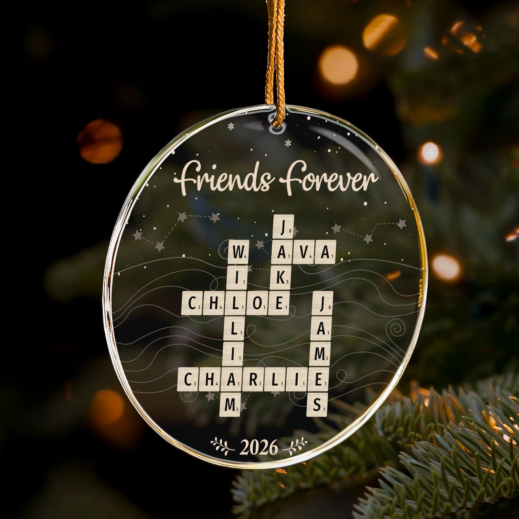 Custom Scrabble-Style Friends Forever Christmas Gifts For Friends, Coworkers - Personalized Ornament
