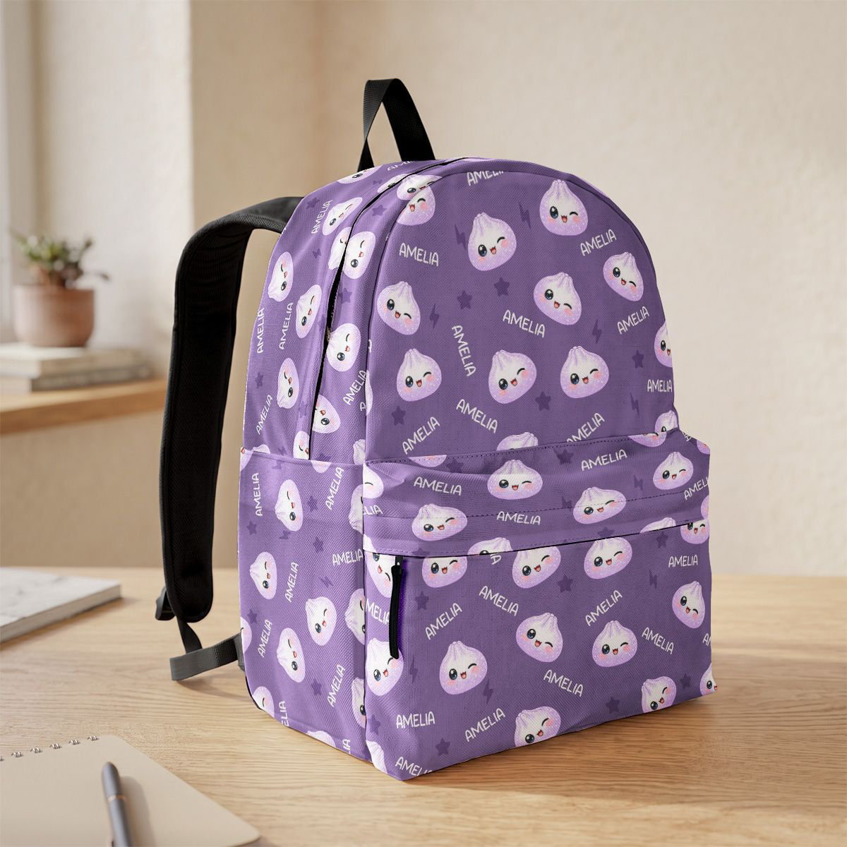 Cute Dumpling Custom Name - Personalized Backpack