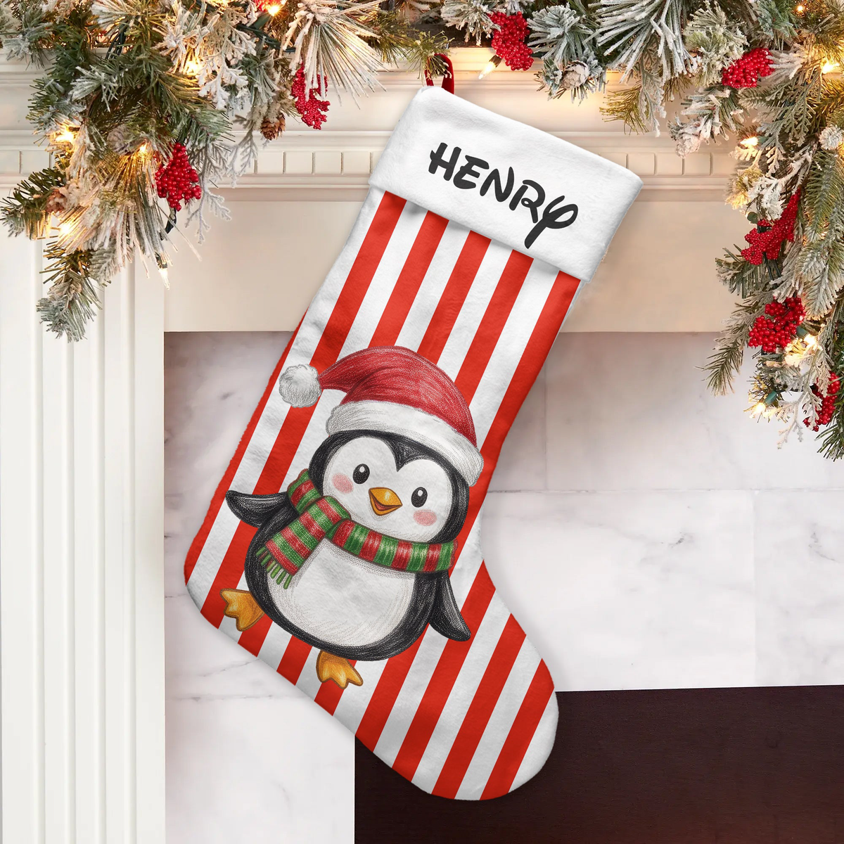 Cute Character Custom Name Christmas - Personalized Stocking