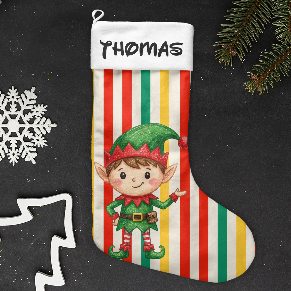 Cute Character Custom Name Christmas - Personalized Stocking