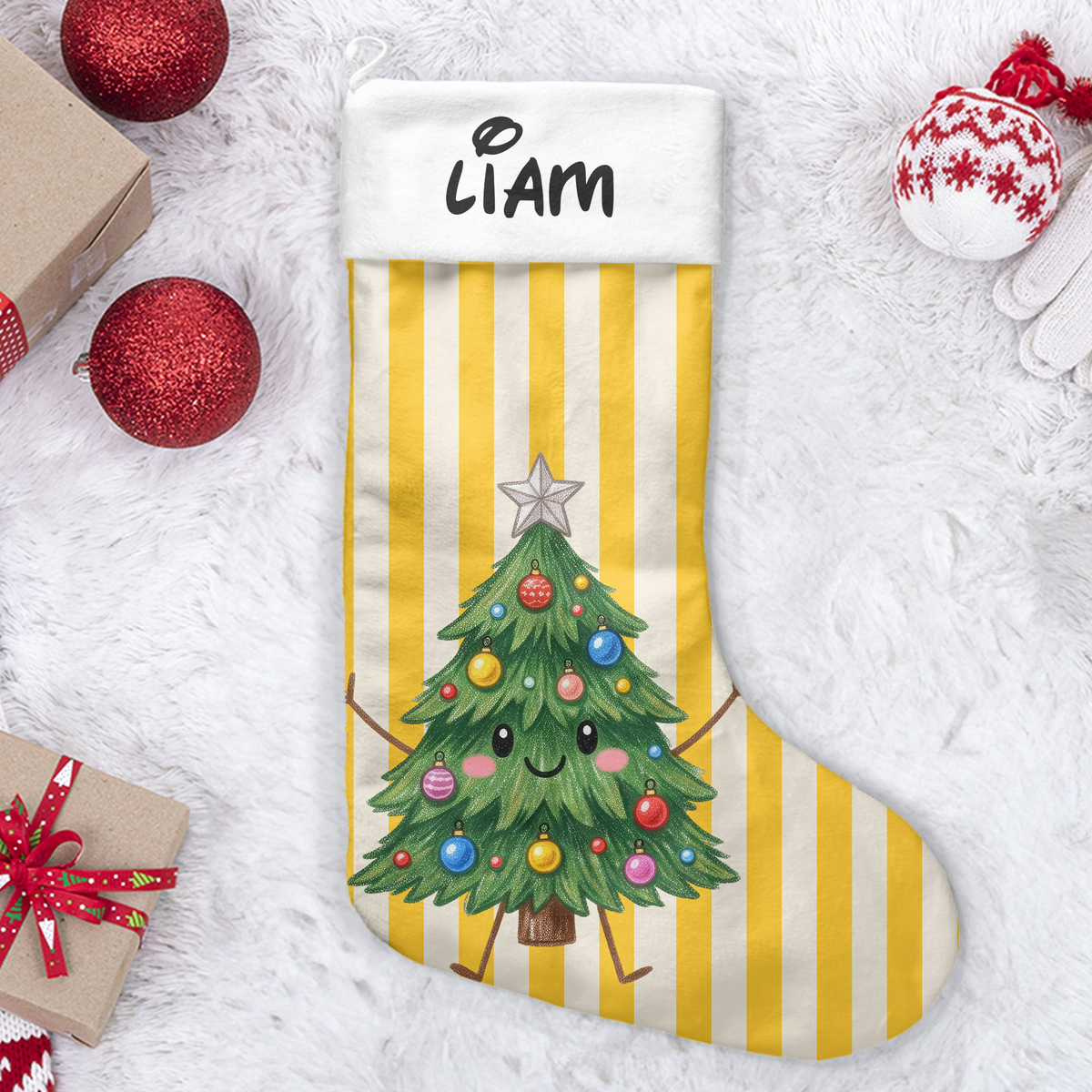 Cute Character Custom Name Christmas - Personalized Stocking
