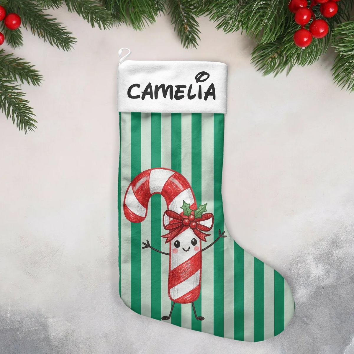 Cute Character Custom Name Christmas - Personalized Stocking