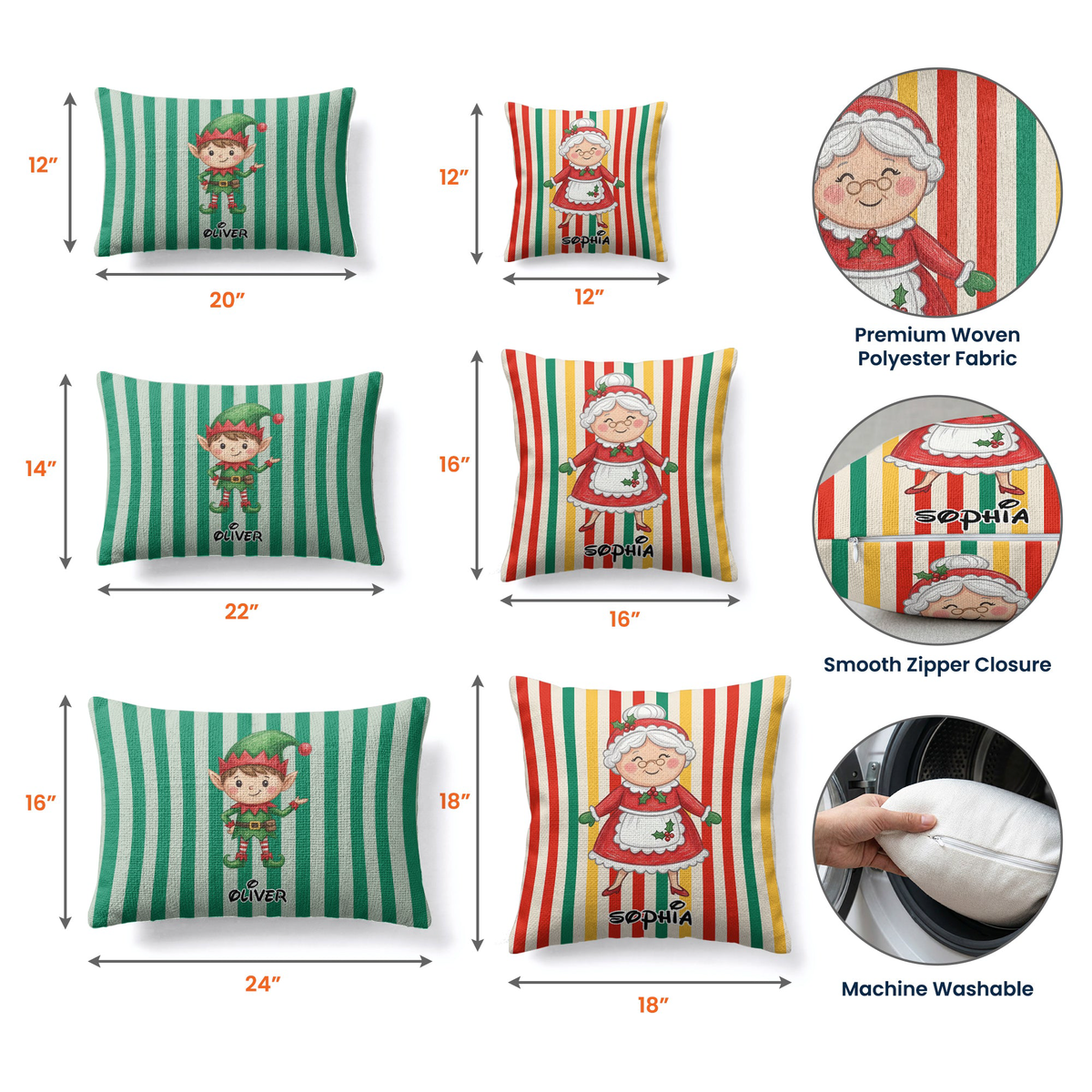 Cute Christmas Character Decoration - Personalized Pillow Cover