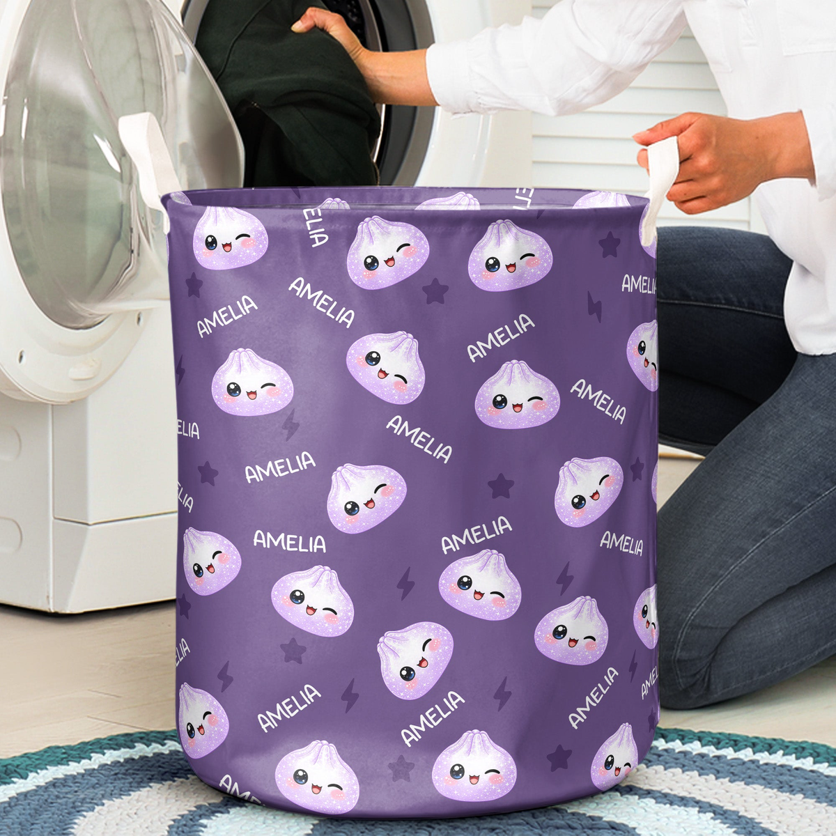 Cute Dumpling Custom Name - Personalized Basket