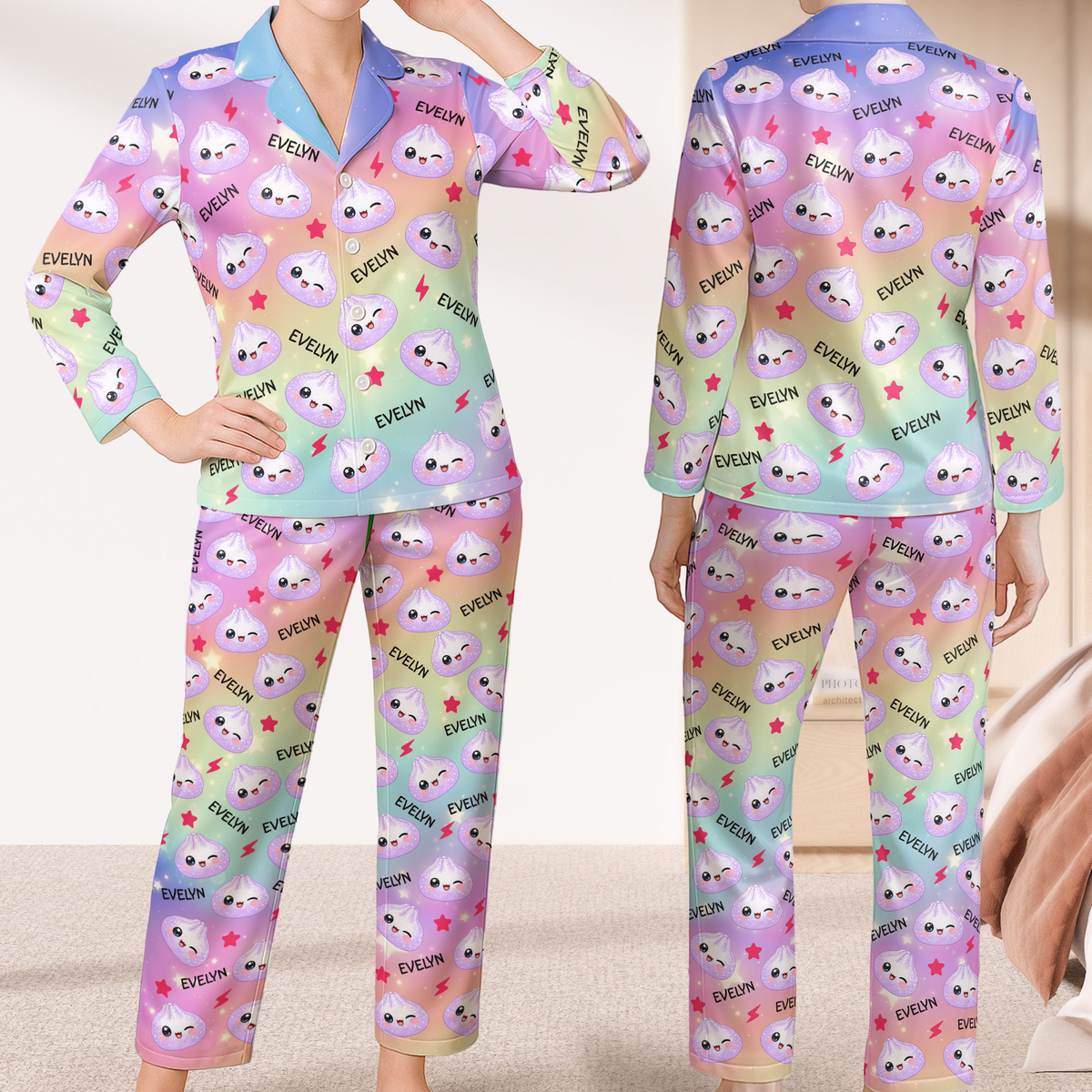 Cute Dumpling Custom Name - Personalized Pajamas