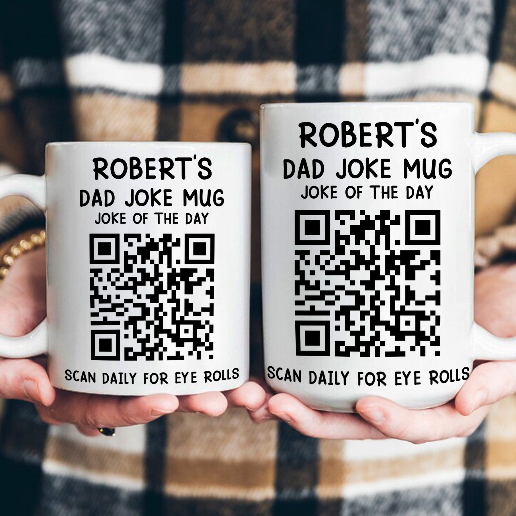 Dad Joke Every Day Interactive QR Funny Mug - Gifts For Dad, Coworkers, Friends Who Love Dad Jokes - Personalized Mug