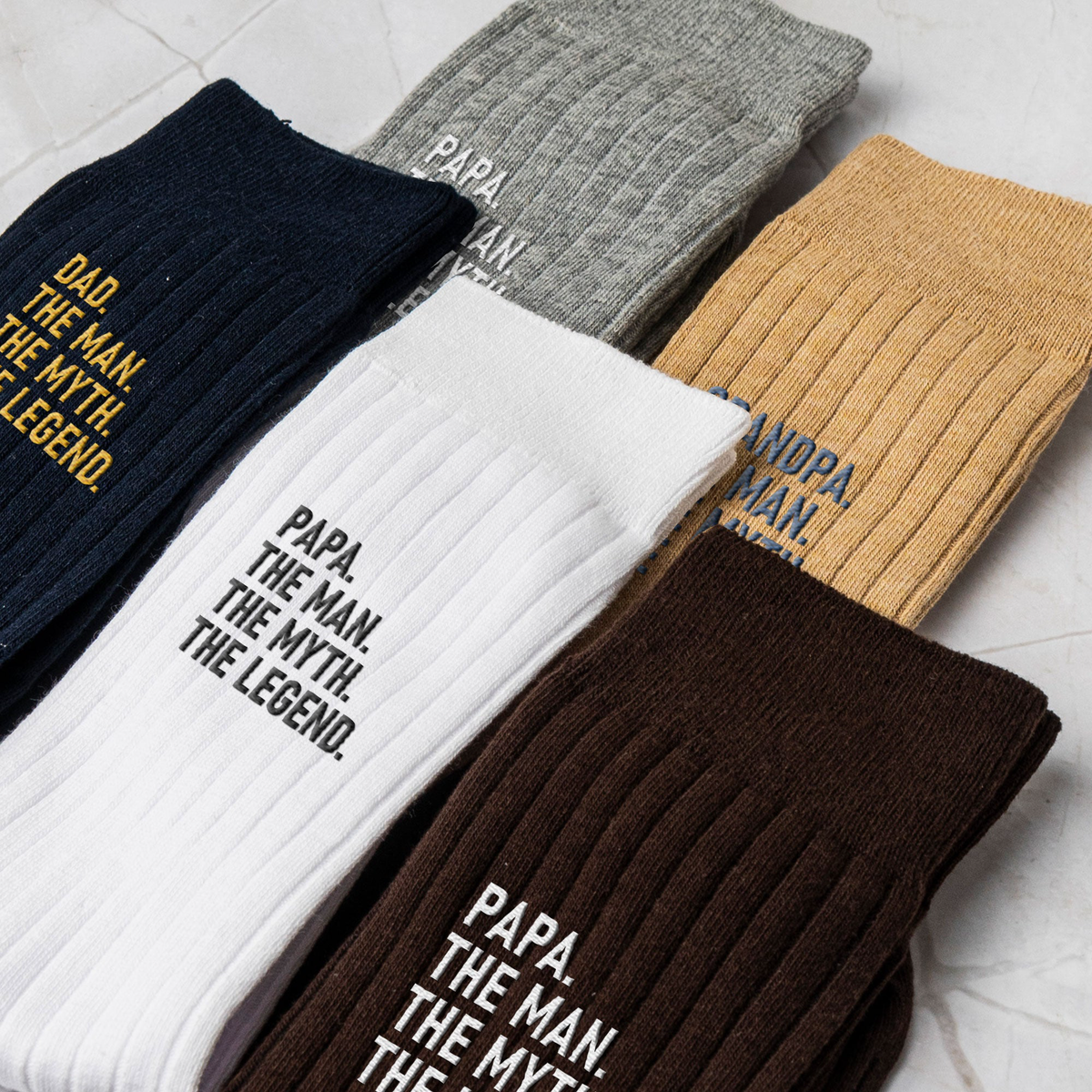 Dad The Man The Myth The Legend Embroidered Custom Name Socks - Personalized Socks