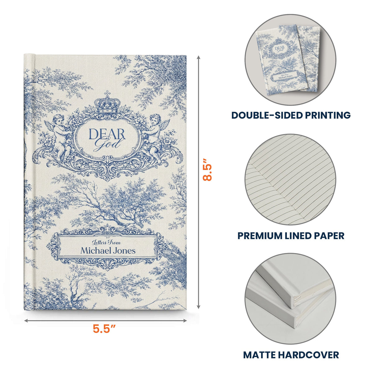 Dear God Letters From - Sermon Notes Faith Gift - Personalized Hardcover Journal