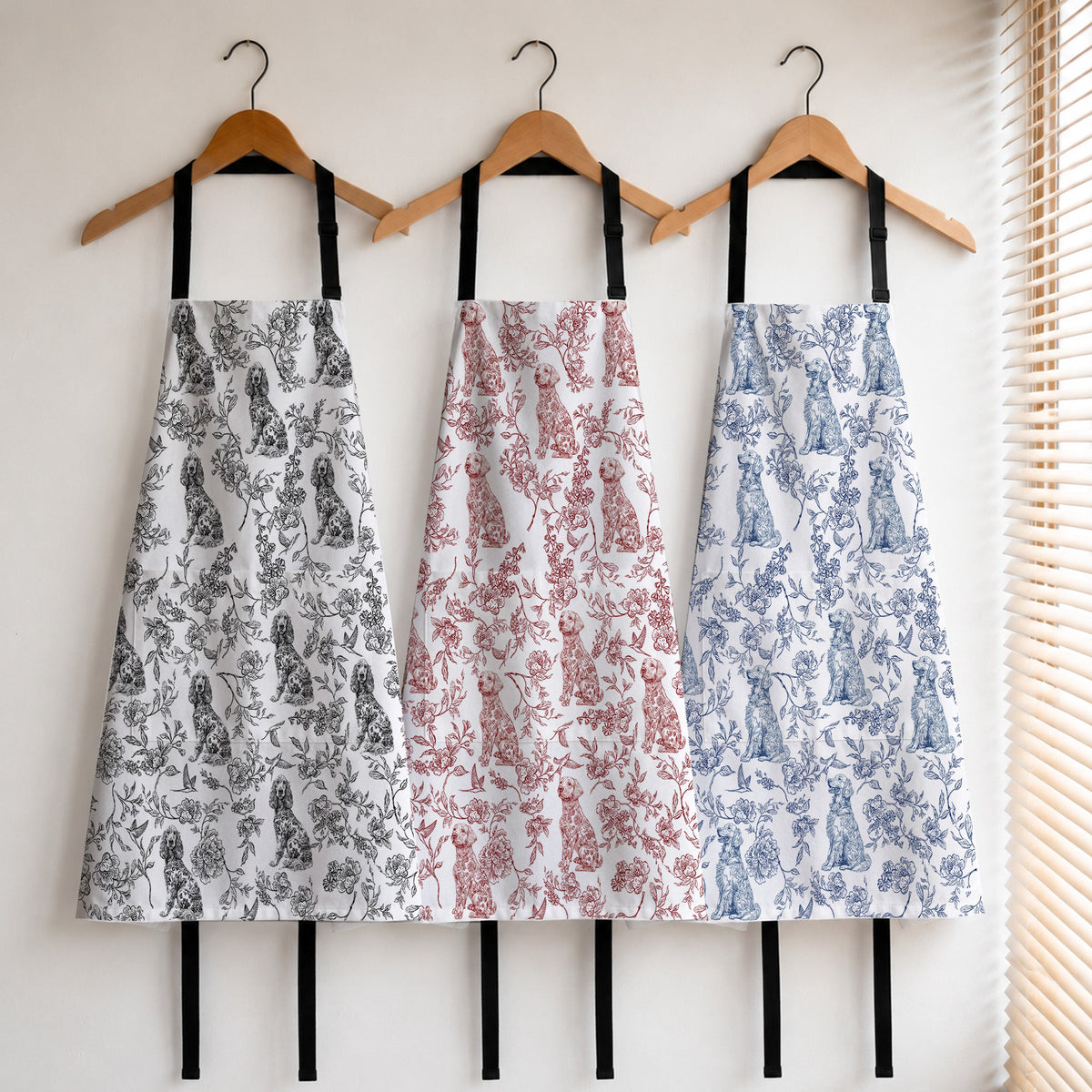 Dog-Lover-Toile-De-Jouy-Foral-French-Style--Personalized-Apron_1