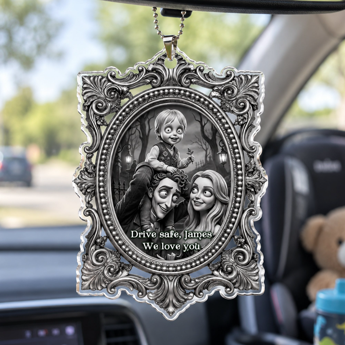 Drive Safe Gothic Style - Personalized Rear View Mirror Accessory