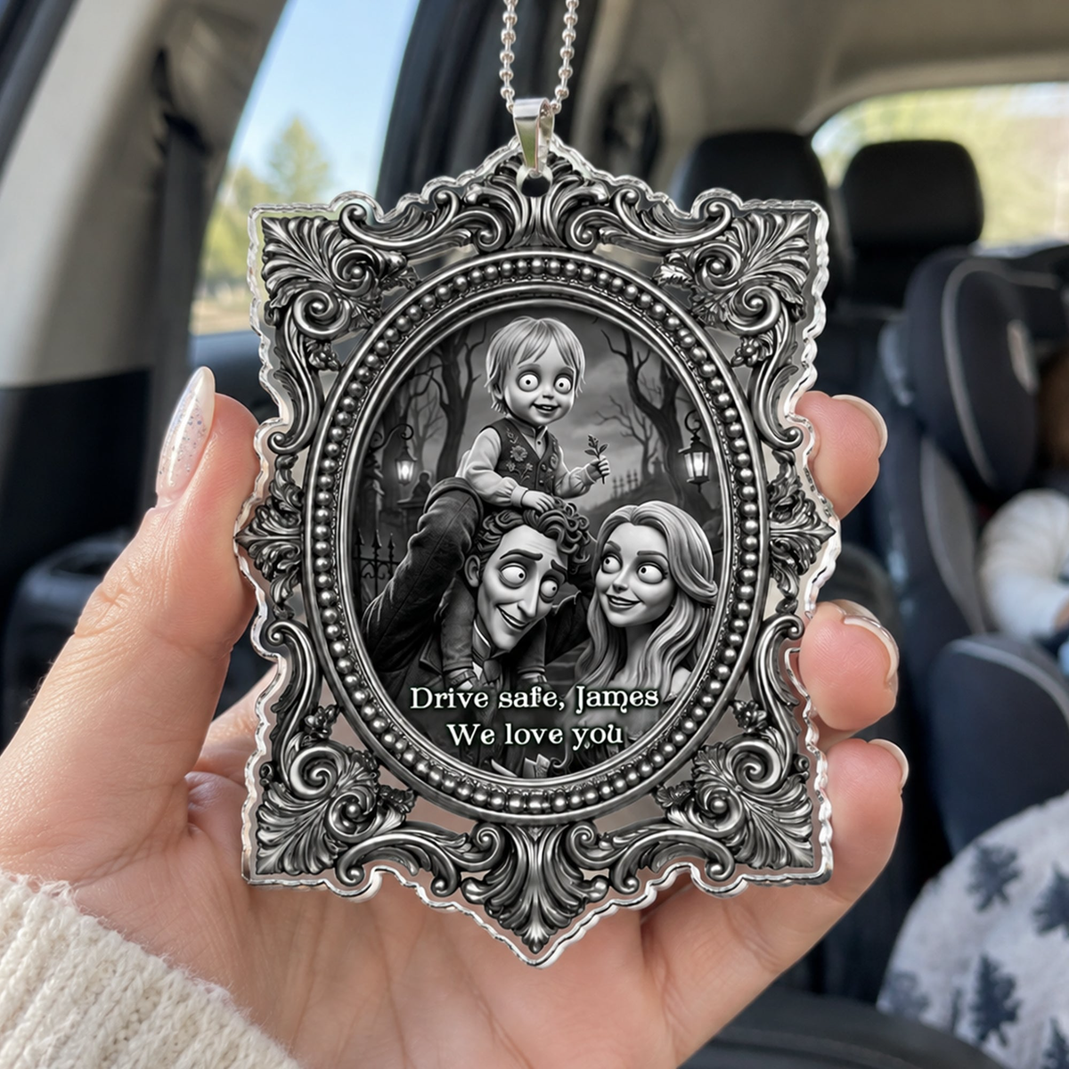 Drive Safe Gothic Style - Personalized Rear View Mirror Accessory