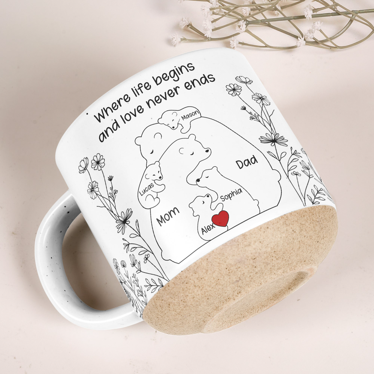 Family Bear With Cubs - Matching Mug For Family - Personalized Mug