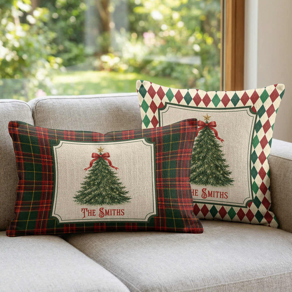 Family Christmas Decoration - Personalized Pillow Cover